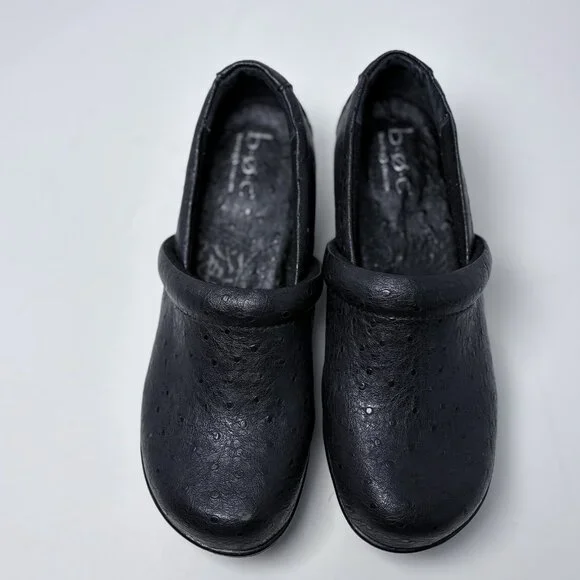 B.O.C. BORN NADIYYA Women's Black Ostrich Print Comfort Clog US 8M Boho, Casual - Picture 6 of 11